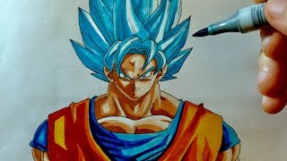 COMMENT DESSINER GOKU SSJB   TUTO pour DÉBUTANT [upl. by Eceinal]