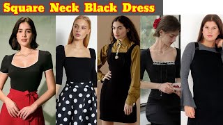 Square Neck Black DressDress Design402Mix Design [upl. by Mintun]