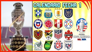 🔥COPA AMERICA 2024 CALENDARIO FECHA 1 COPA AMERICA CONMEBOL JORNADA 1 [upl. by Thorncombe533]