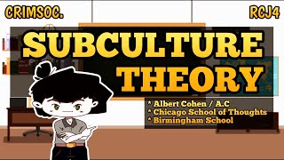 SUBCULTURE THEORY Albert Cohen  TAGALOG  Criminology  Pinoy Animation [upl. by Yrok]