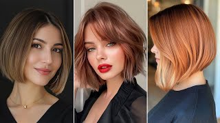 Top Bob Haircuts For Fine Hair Shoulder Length Bob Haircut Layered Bob Haircut Chin Length Bob [upl. by Ahsiugal]