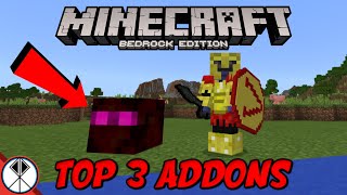 Top 3 MCPE AddonsMods 2020 Edition Minecraft Gladiator Armor Spears [upl. by Mlohsihc]