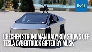 Chechen strongman Kadyrov shows off Tesla Cybertruck gifted by Musk [upl. by Schaefer]