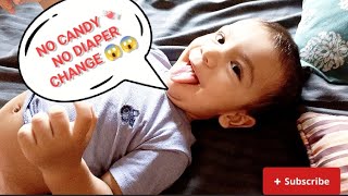 FULL CALM AND HAPPY DIAPER CHANGING SCENE DUE CANDY PART 2😍😍 mrbaby21 vlog [upl. by Ressan871]