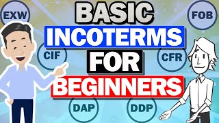 Explained about basic INCOTERMS for beginners EXWFOBCFRCIFDAPDDP [upl. by Haletky]