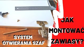 JAK ZAMONTAWAĆ ZAWIASY MEBLOWE SIŁOWNIK KLIK SYSTEM CICHODOMYKU FT105 [upl. by Aleel]