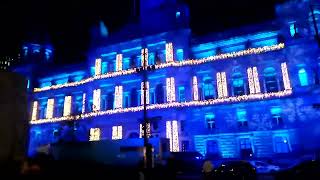 Glasgow George Square Xmas Market Christmas holidays November 2024 European Scottish lights vacation [upl. by Eirb]