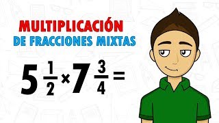 MULTIPLICACIÓN DE FRACCIONES MIXTAS Super fácil  Para Principiantes [upl. by Enelra]