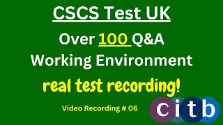 CSCS Card UK  CSCS Test 2023  CSCS Test for Green Card  cscscard  06 working environment [upl. by Reivaj19]