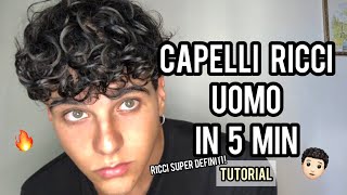 TUTORIAL CAPELLI RICCI UOMO IN 5 MINUTI Estate 2022  TUTORIAL CURLY HAIR MAN IN 5 MINUTES [upl. by Crin]