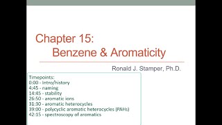 Ch15 Benzene and Aromaticity PPT lecture [upl. by Caddaric556]