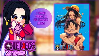 Family react to ❤️Luffy x Boa Hancock❤️‍🔥  One Piece  Gacha react 🇺🇸🇧🇷 [upl. by Ennovahs]