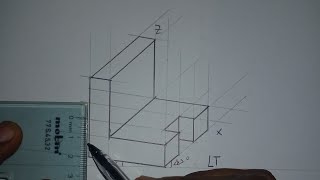 Como representar figura tridimensional em perspetiva axonométrica dimétrica📏📐 [upl. by Adnohsel]