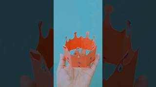 Easy paper crawn idea step by step  Kids craft activities video viralshort craft tutorialvideo [upl. by Bonner]