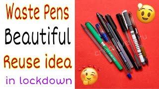 Best Craft Ideas Out Of Waste Pens  Reuse Of Old Pens  Best Out Of Waste Craft Ideas [upl. by Ahsakal471]