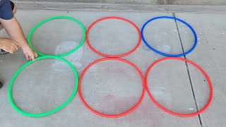 He lays 6 hula hoops on the ground for this BRILLIANT backyard idea [upl. by Quince187]