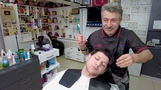 WONDERFUL RELAXING ASMR ANATOMICAL HAIR CUTTING  HEAD MASSAGE WITH MUNUR ONKAN [upl. by Ping478]