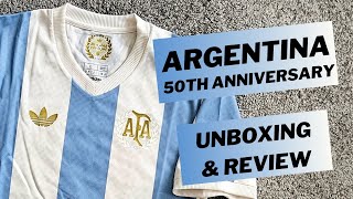 Argentina x Adidas 50th Anniversary shirt Unboxing amp Review [upl. by Minette]