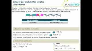 Maths Terminale S  Calculer des probabilités simples avec une loi uniforme [upl. by Nets841]