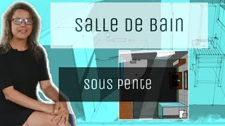 Amenagement de salle de bain sous pente avec baignoire d angle exemple plan 3d [upl. by Ariaz]