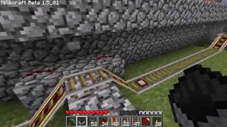 Minecraft  StartStop Single Track Method using Powered Rail  Minecraft Beta 1501 [upl. by Atterual]