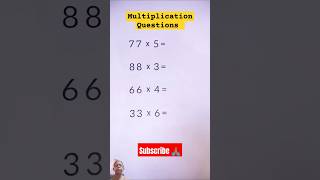 Multiplication Questions maths shorts shortsfeed ytshorts youtubeshorts trending [upl. by Lednem]