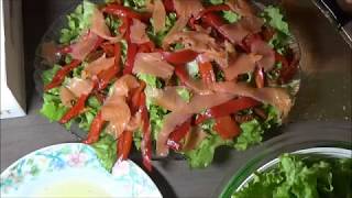 ASMR  Recette  Salade Crevette Saumon Pamplemousse [upl. by Lane]