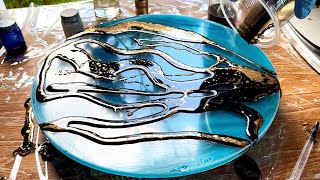 Resin Art Tutorial Amazing Epoxy Table The effect of silk in the resin [upl. by Nitsraek]