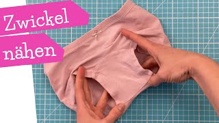 Zwickel nähen  Wäschezwickel Schrittfutter nähen  Unterhose Panties Nähanleitung  mommymade [upl. by Havens155]