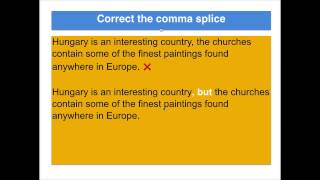 Sentences  Common mistakes  Run on and Comma splices [upl. by Jurdi]