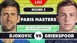 DJOKOVIC vs GRIEKSPOOR • ATP Paris Masters 2023 • LIVE Tennis PlaybyPlay Stream [upl. by Nebe]