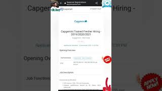 Capgemini OffCampus 201920202021 Batch  No  Criteria Any Branch  Apply Now ✅ shorts [upl. by Maller552]