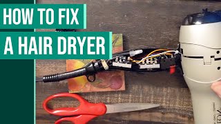 How to Fix a Hair Dryer  Hair Dryer Electrical Short [upl. by Anaitsirk221]