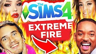 🔥 Burning Celebrities in The Sims 4 🔥😱 [upl. by Miche]