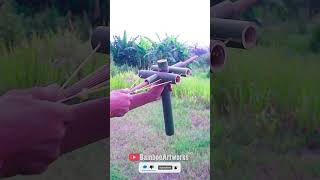 Bamboo Craft With Bamboo Archer Piercing CocaCola Bottle bamboo slingshot diy ideas [upl. by Eiuol703]