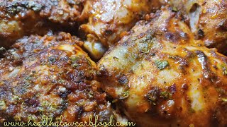 Juicy Oven Baked Garlic and herb tomato braised chicken thighs This chicken is so very Delicious [upl. by Elesig]