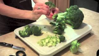 How to Cut the Entire Broccoli Head Florets and Stem [upl. by Hazeefah]