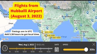 Hubballi Airport Animation of ArrivingDeparting Flights [upl. by Nylaj]