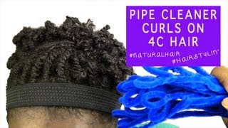 It Worked Pipe Cleaner Curls on 4c Hair [upl. by Artenak]