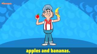 Apples and Bananas with Lyrics Vowel Songs Kids Songs by The Learning Station online video cutte [upl. by Decca]