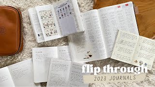 flipping through all the journals I used in 2023 ✸ hobonichi cousin stalogy travelers notebook [upl. by Okram]