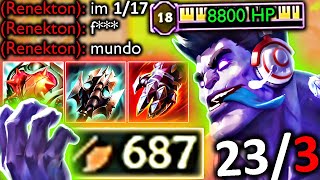 DR MUNDO CAN DIVE ENEMY SPAWN 8800 HP 687 AD [upl. by Rednasela]