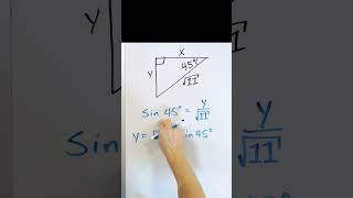 How to find the length of y on a right triangle [upl. by Ayekahs]