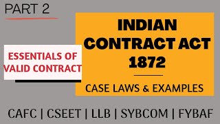 Essentials of Valid Contract  Section 10  Indian Contract Act  Caselaws  Examples [upl. by Eitirahc]