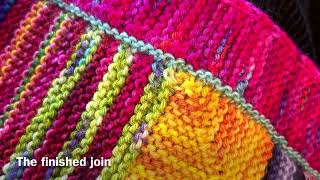 Invisibly Joining a Garter Stitch Border [upl. by Aronid716]