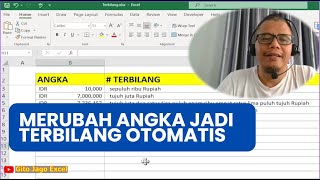 Merubah Angka Rupiah menjadi Huruf Terbilang Otomatis  gitojagoexcel [upl. by Narahs]