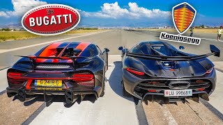 BUGATTI vs KOENIGSEGG Drag Racing the WORLDS MOST EXPENSIVE CARS [upl. by Molahs]