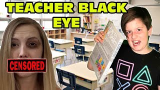 Kid Gives His Teacher A Black Eye After Throwing Book At Her  SUSPENDED [upl. by Ulrikaumeko]