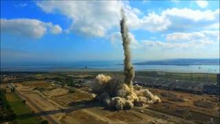 Kents Grain Power Station Chimney DEMOLISHED [upl. by Ennayelhsa]