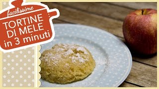 TORTINE DI MELE IN 3 MINUTI compresa cottura  Torta di Mele in Tazza  Apple Mug cake [upl. by Yellat]